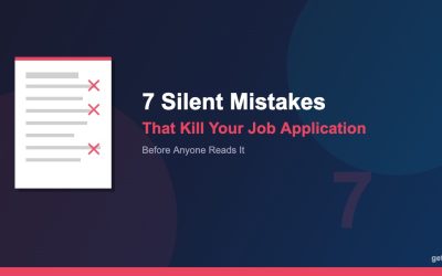 7 Silent Mistakes That Kill Your Job Application - a CV document with red X marks highlighting common errors